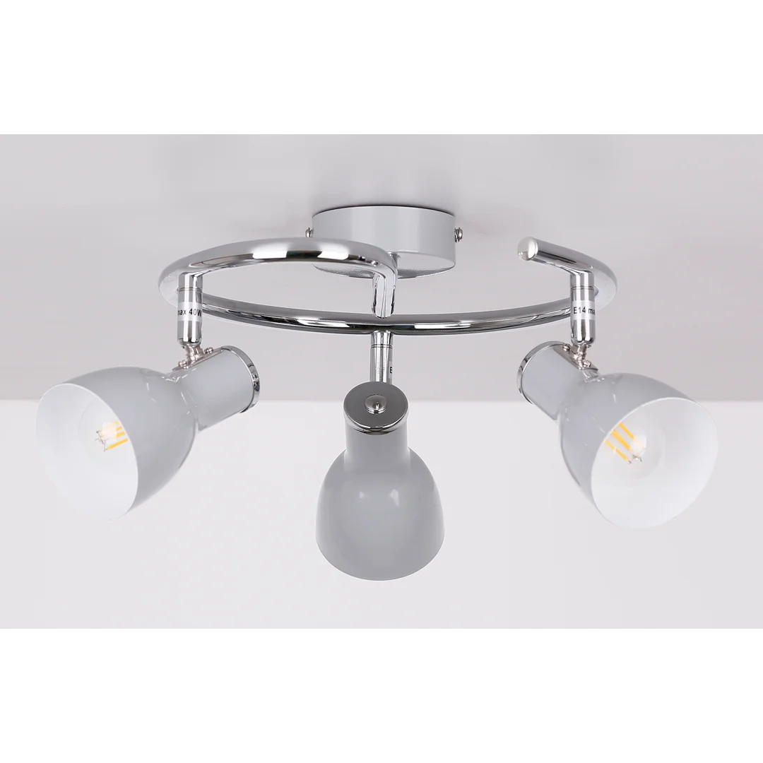 JULIE LAMPA SUFITOWA SPIRALA 3X40W E14 SZARY — zdjęcie 2