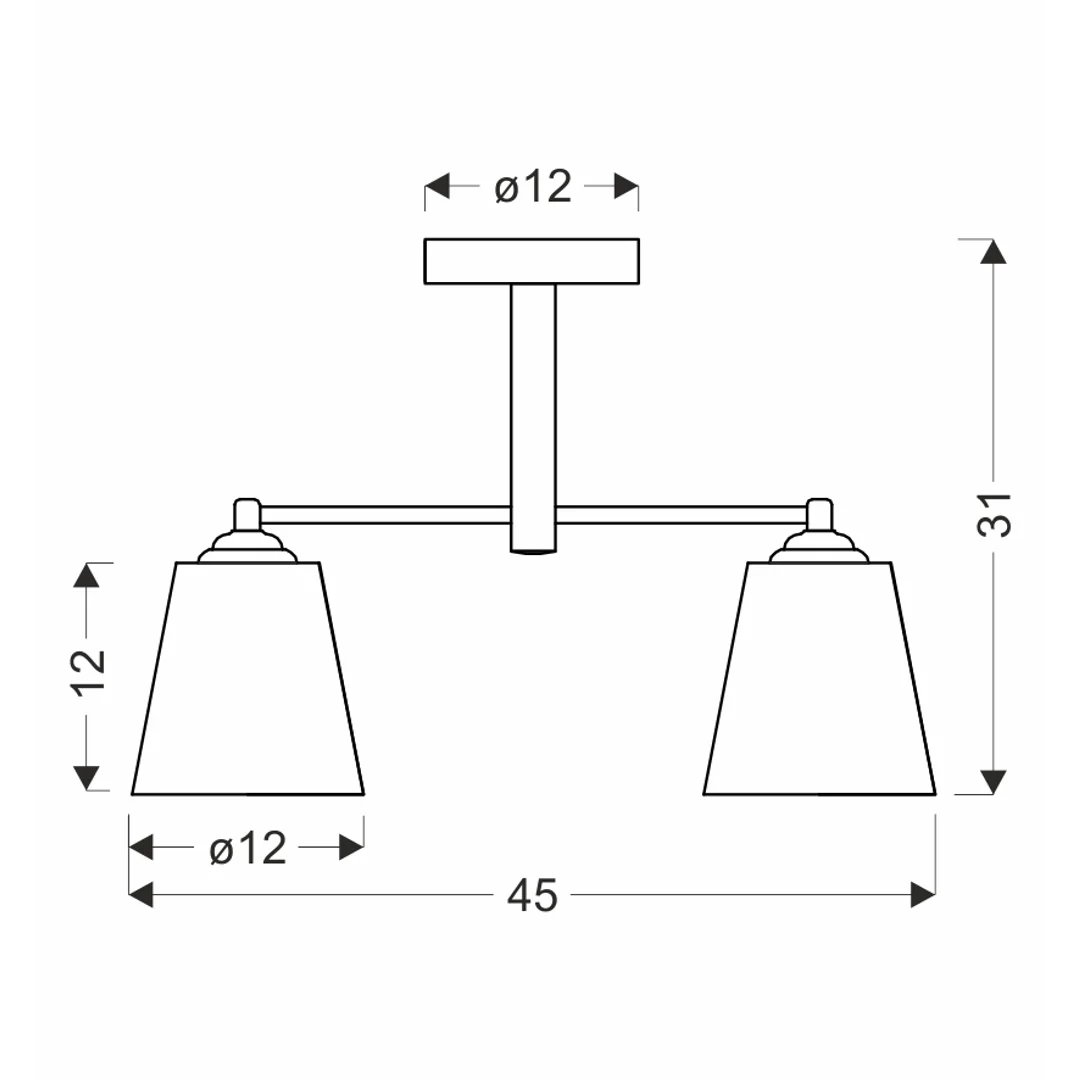 KAIR lampa wisząca czarny 2x40W E27 klosz bezbarwny — zdjęcie 2
