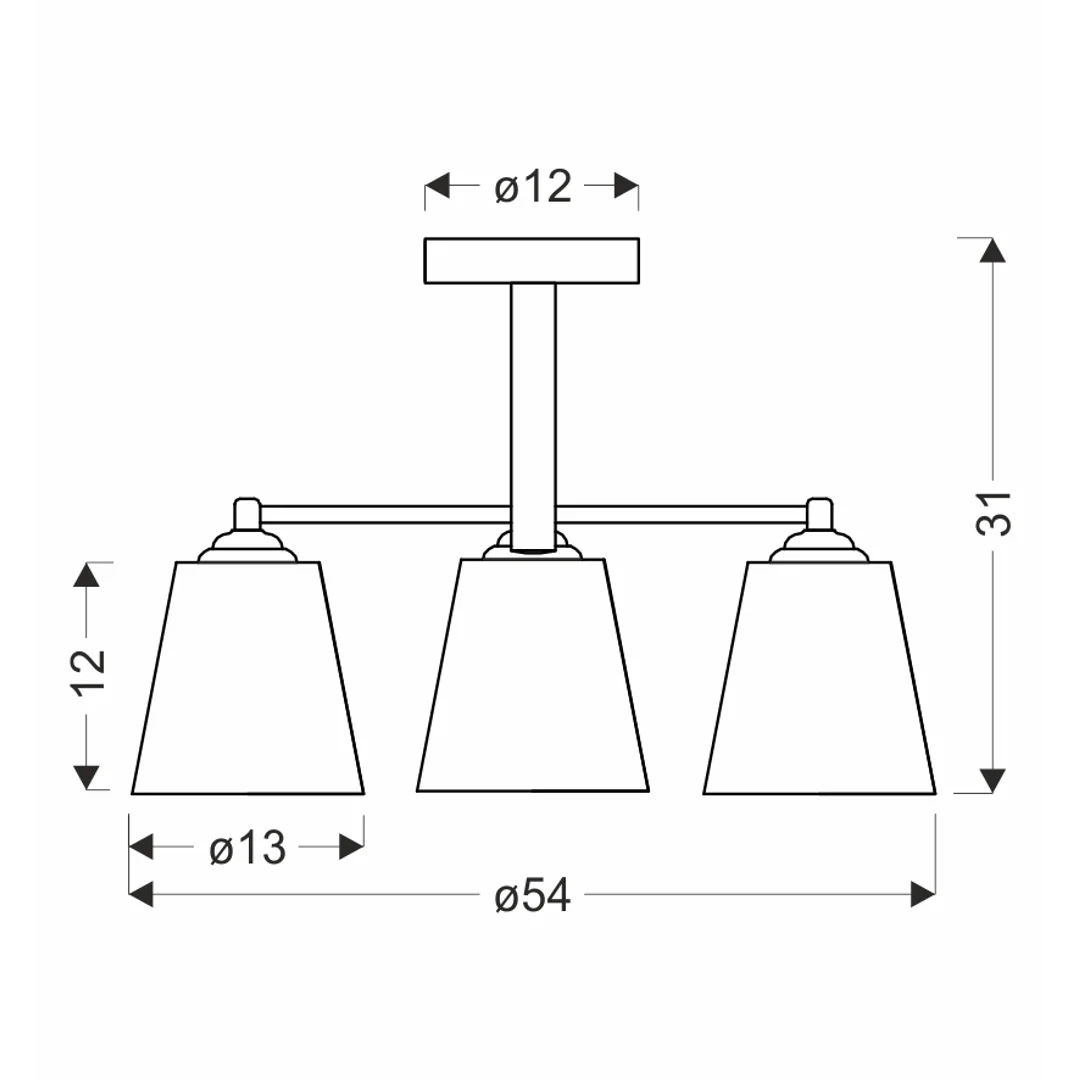 KAIR lampa wisząca czarny 3x40W E27 klosz bezbarwny — zdjęcie 3