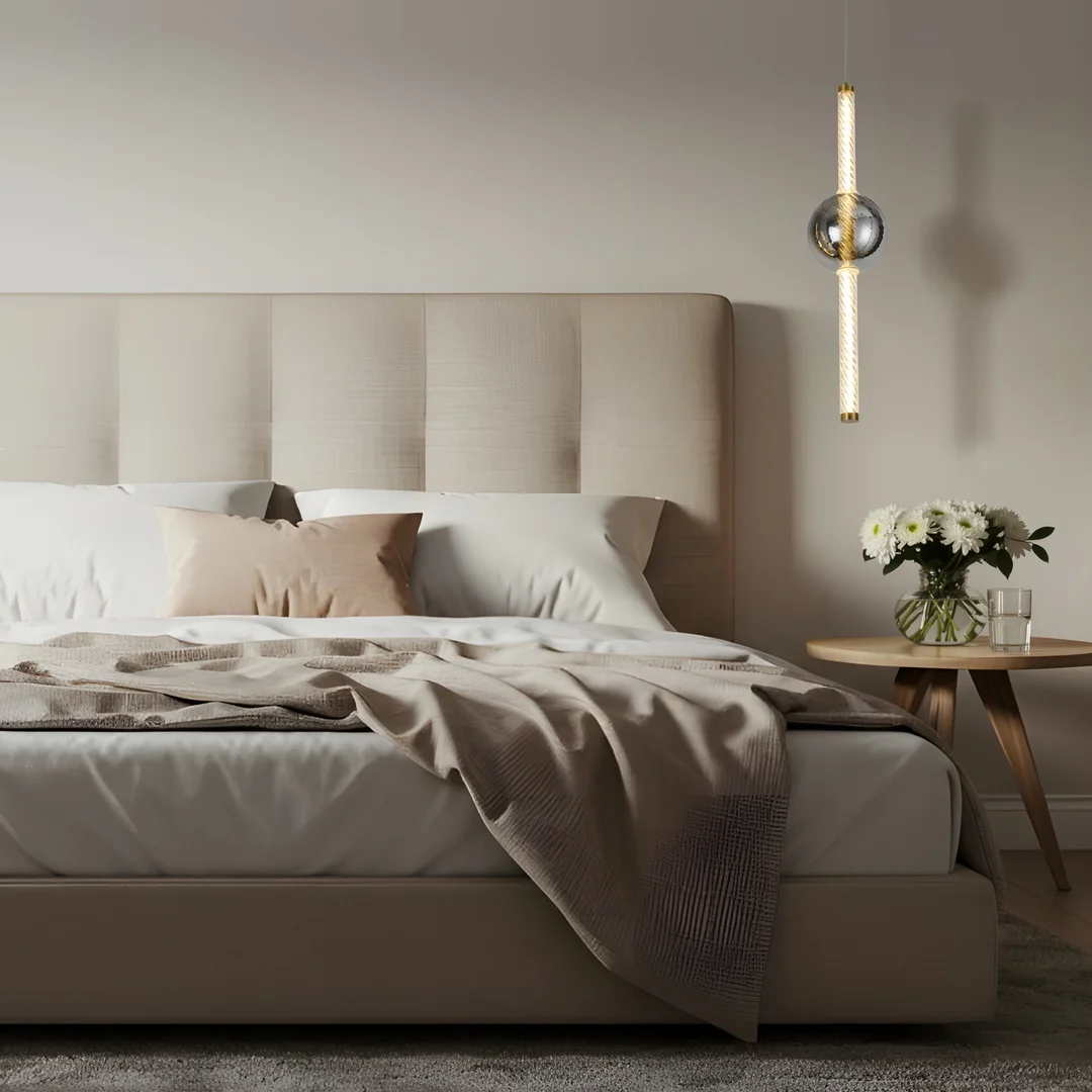 KELLY lampa wisząca złoty 8W LED 2700K klosz dymiony — zdjęcie 2