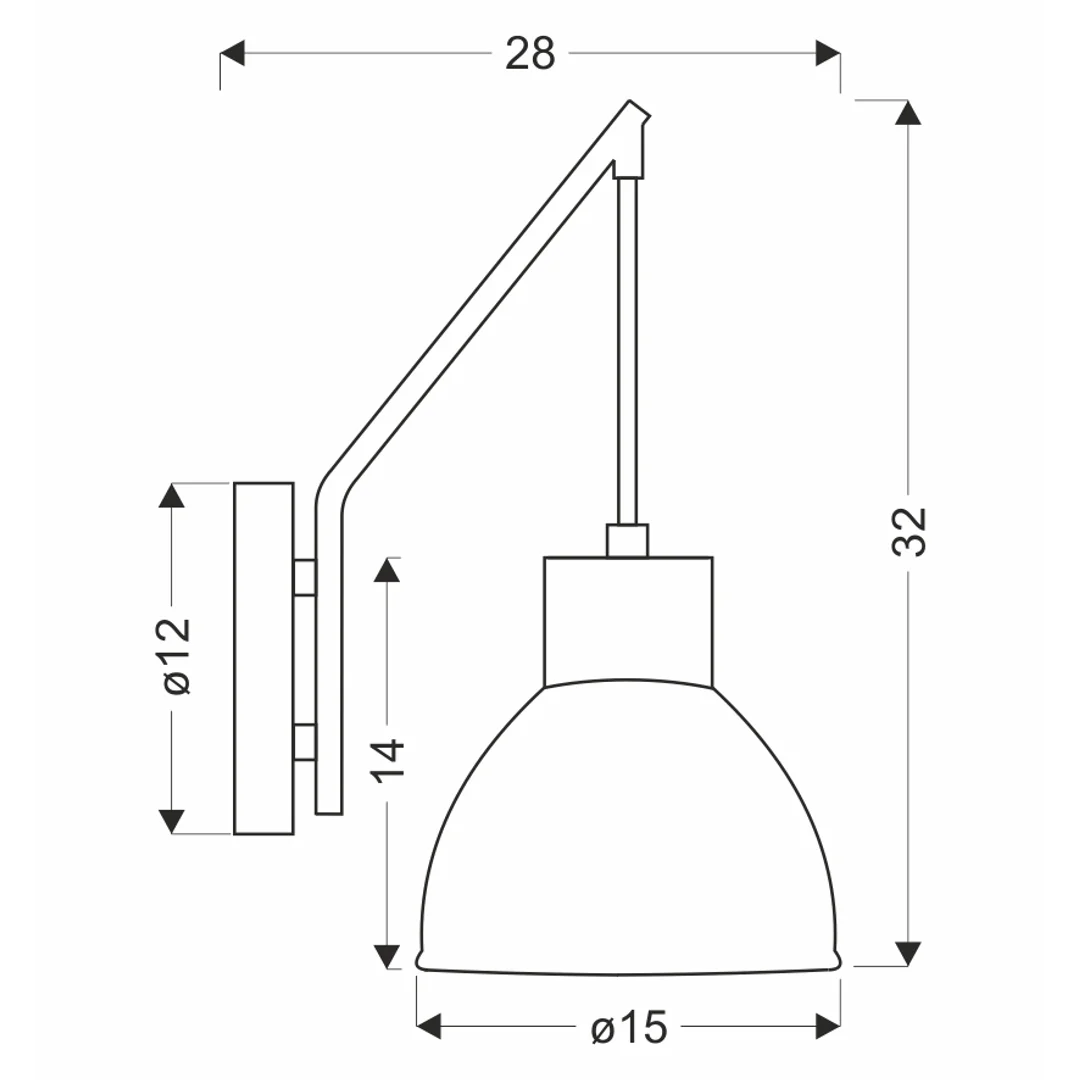 Kinkiet ścienny INEZZ 1x60W E27 czarny, nowoczesna lampa na ścianę do salonu, sypialni lub korytarza, elegancki industrialny design — zdjęcie 2