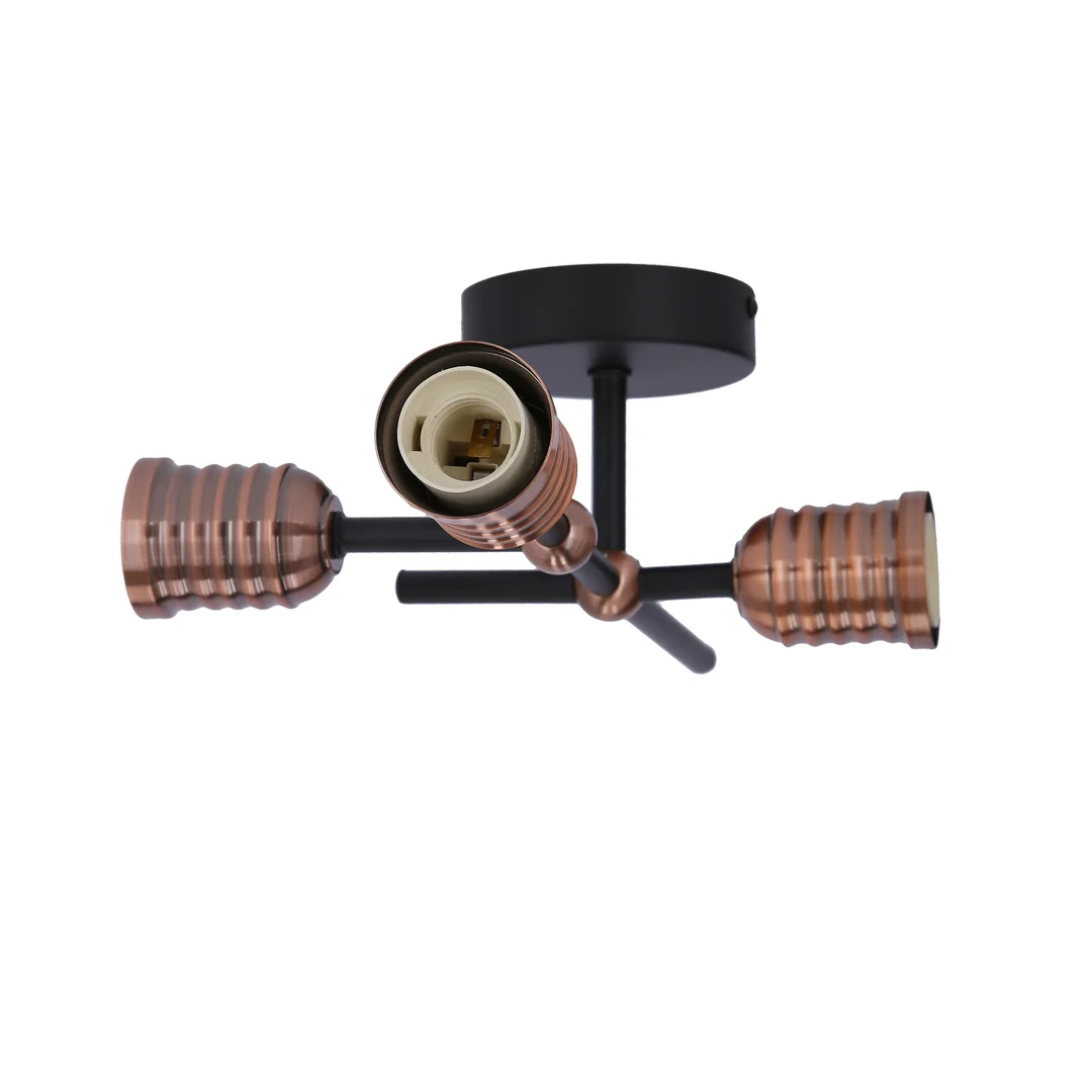 KIRIMU LAMPA SUFITOWA 3X60W E27 CZARNY — zdjęcie 10