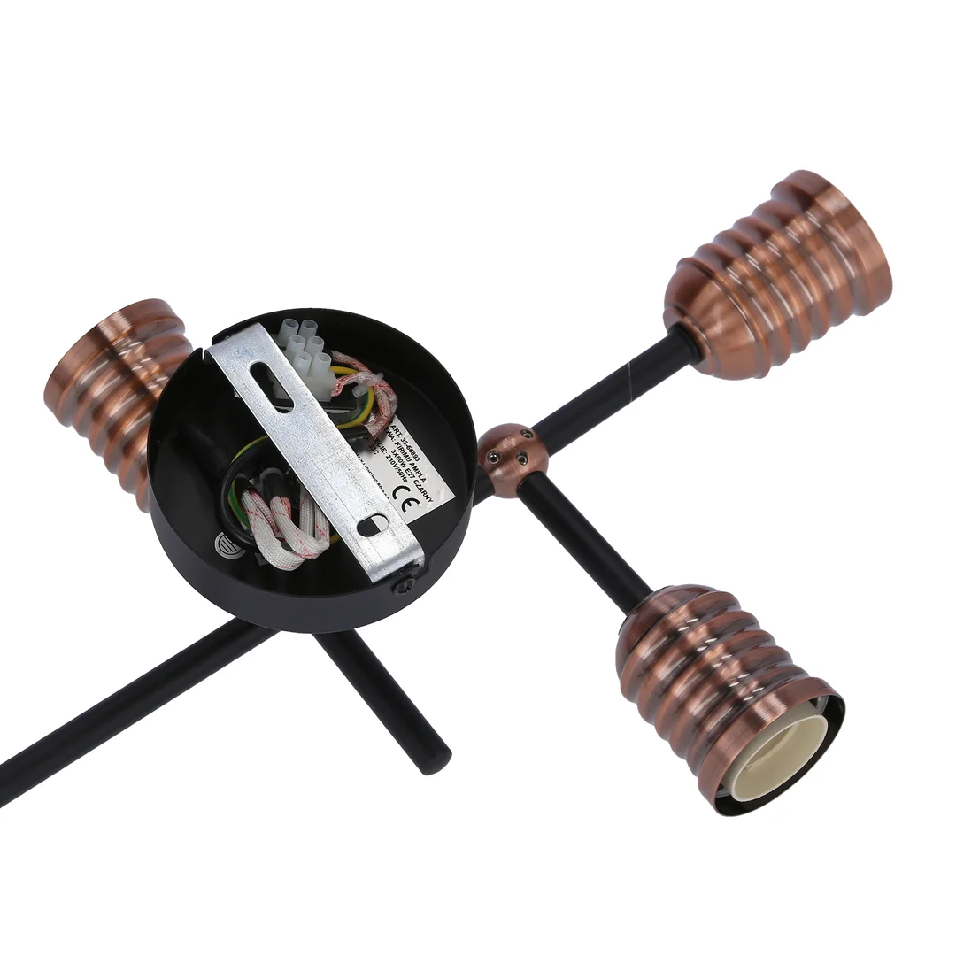 KIRIMU LAMPA SUFITOWA 3X60W E27 CZARNY — zdjęcie 11