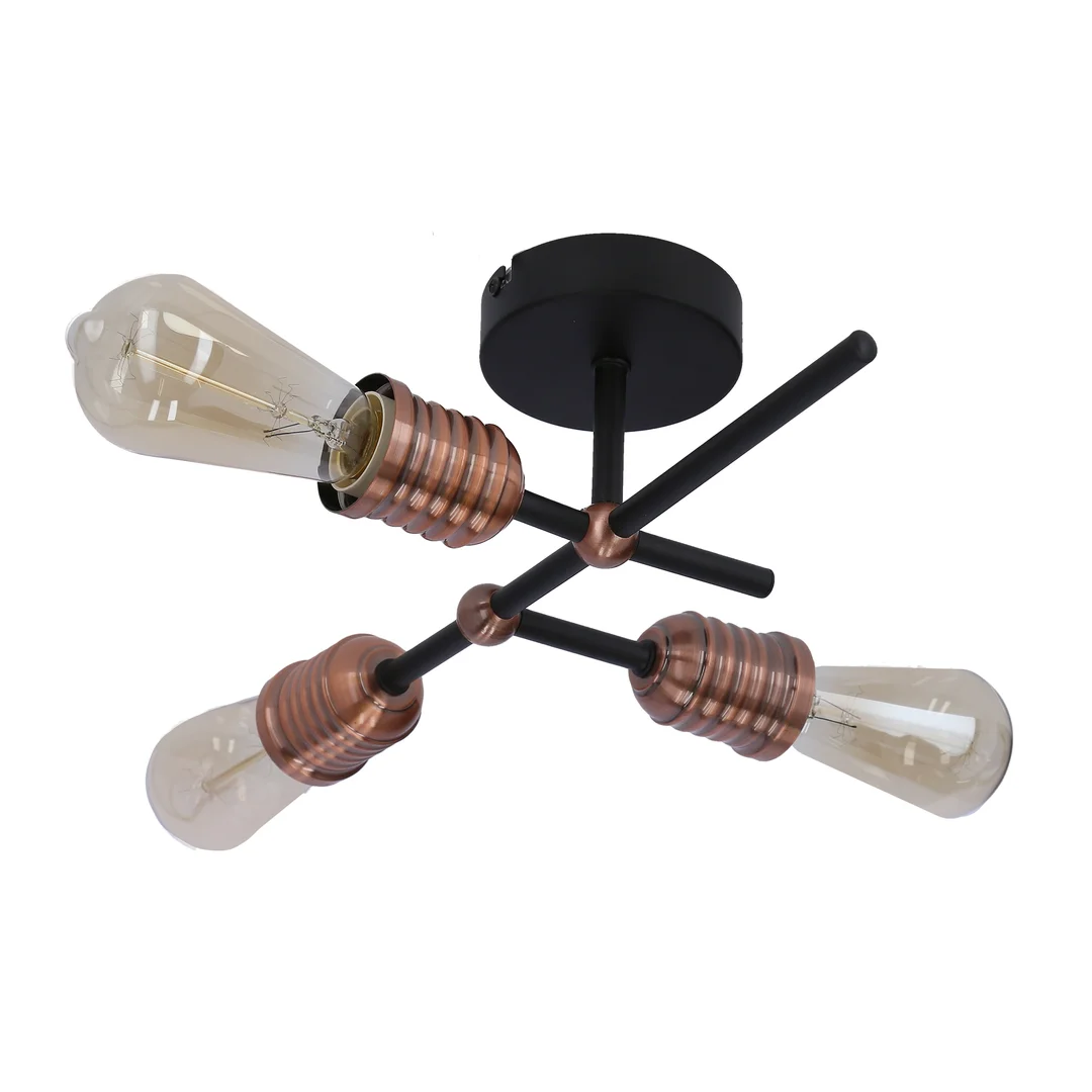 KIRIMU LAMPA SUFITOWA 3X60W E27 CZARNY — zdjęcie 3