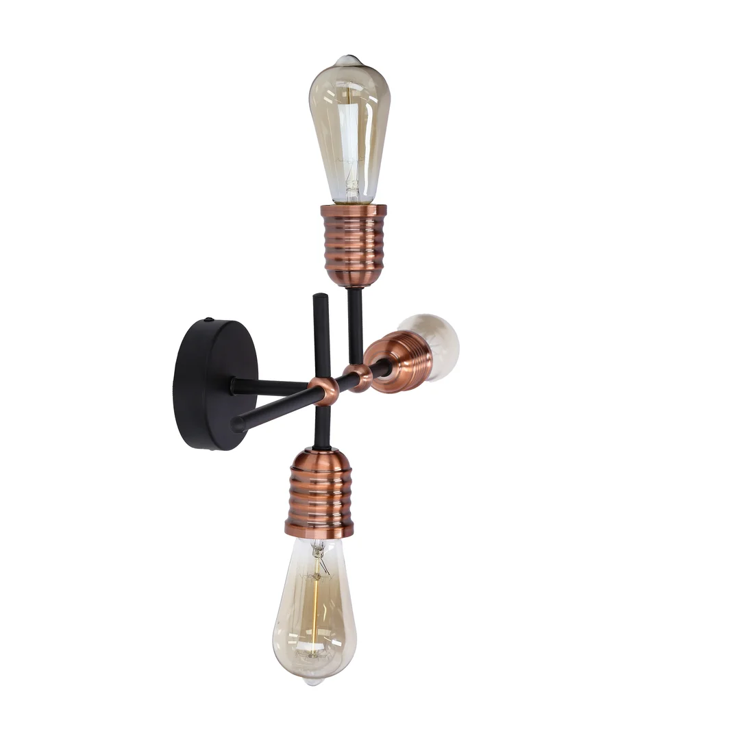 KIRIMU LAMPA SUFITOWA 3X60W E27 CZARNY — zdjęcie 5
