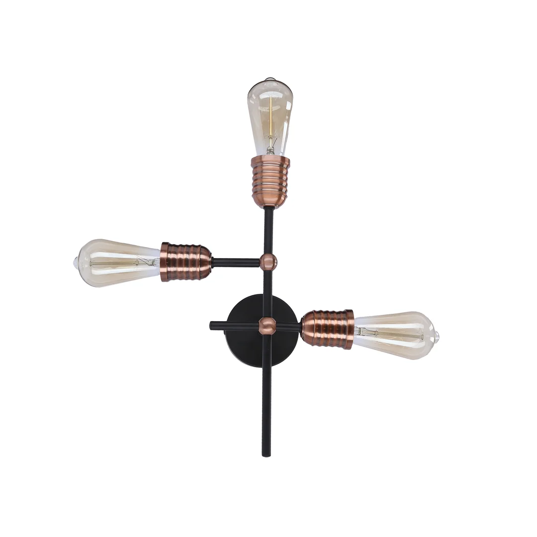 KIRIMU LAMPA SUFITOWA 3X60W E27 CZARNY — zdjęcie 6