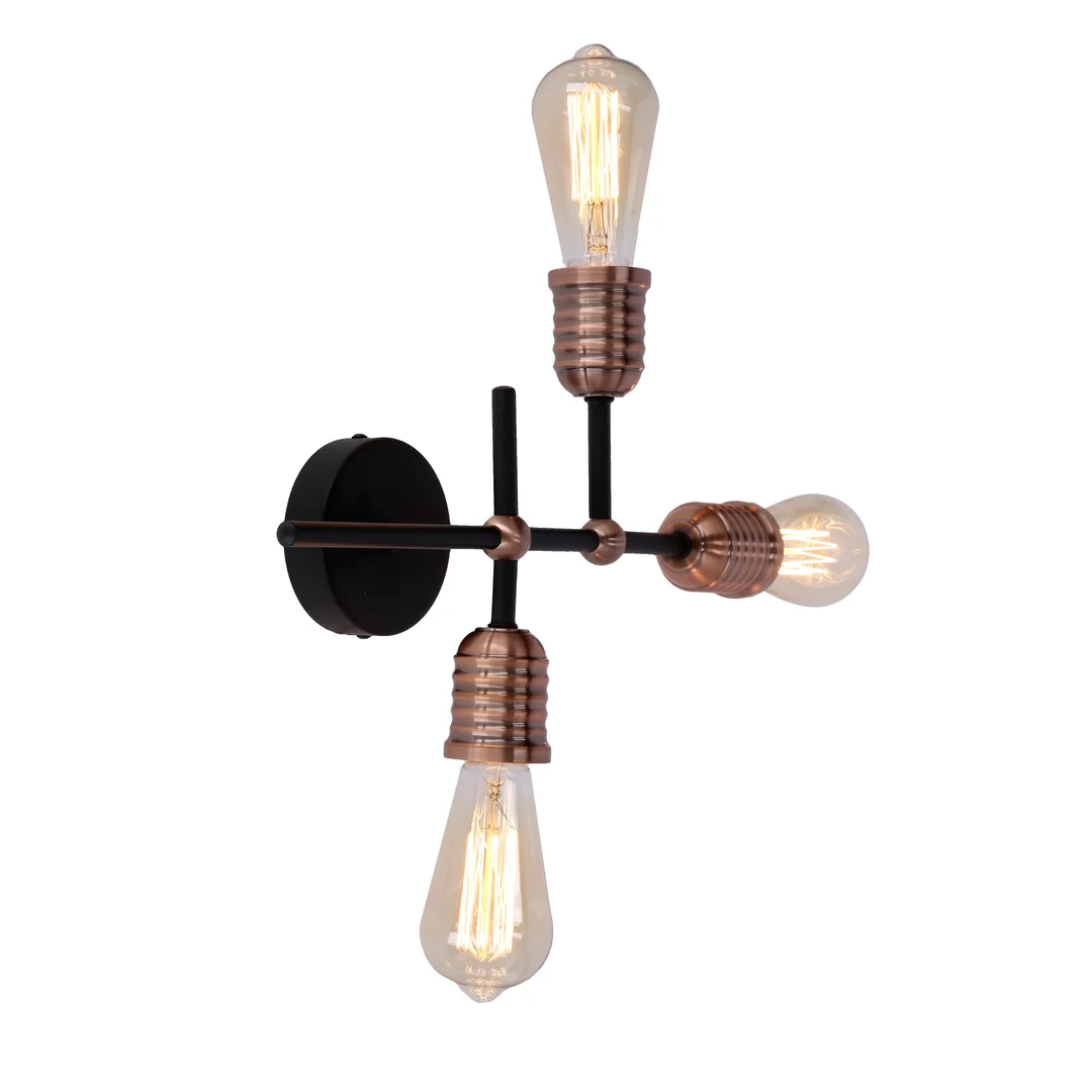 KIRIMU LAMPA SUFITOWA 3X60W E27 CZARNY — zdjęcie 8