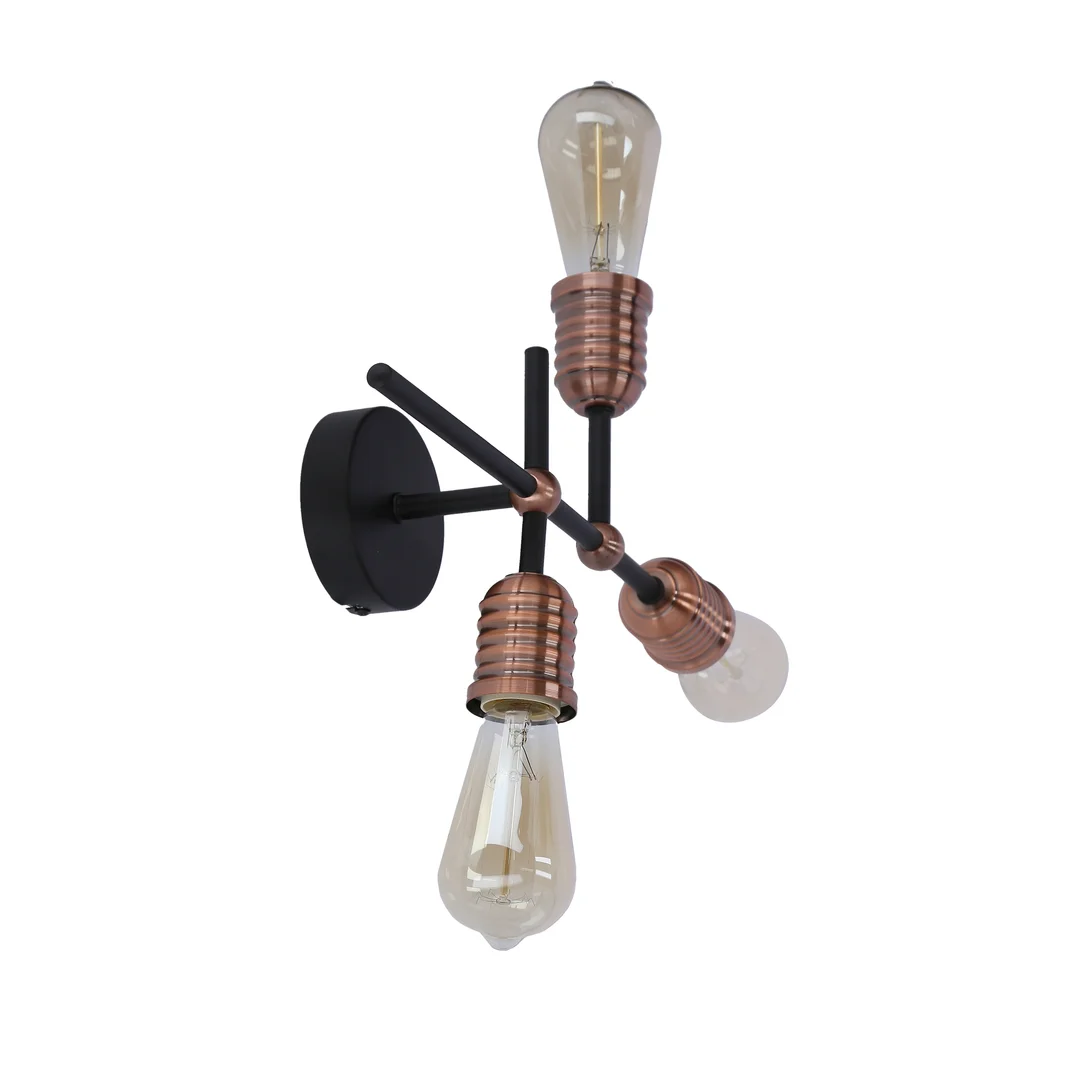 KIRIMU LAMPA SUFITOWA 3X60W E27 CZARNY — zdjęcie 9