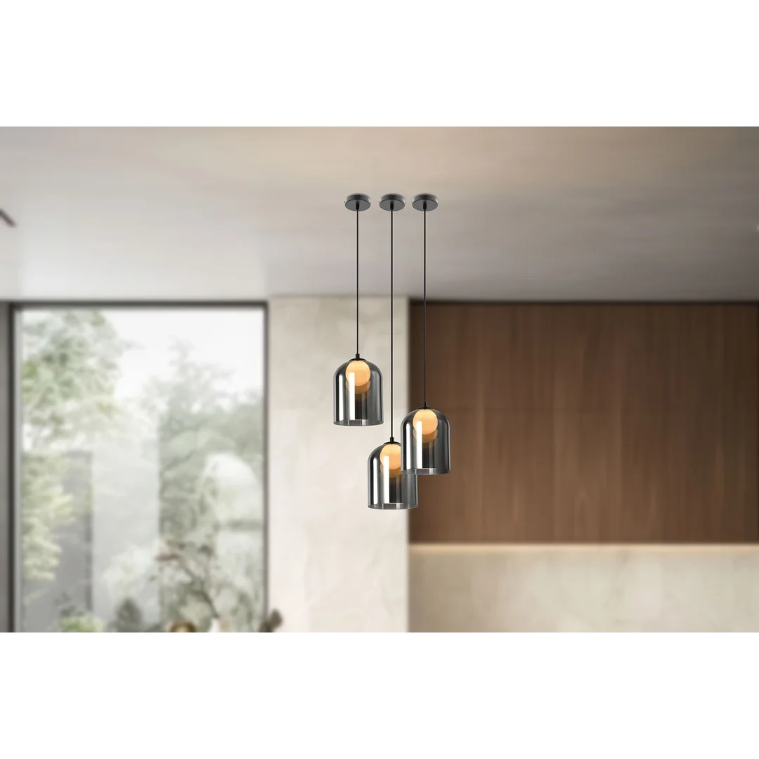 Klea lampa sufitowa czarny 1x15W G9 klosz dymiony+biały — zdjęcie 2