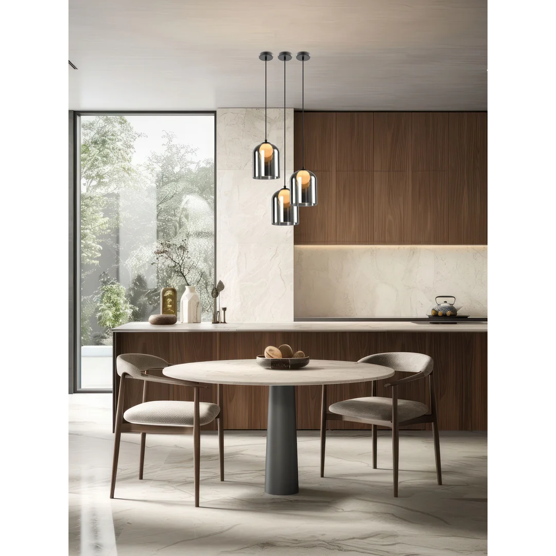 Klea lampa sufitowa czarny 1x15W G9 klosz dymiony+biały — zdjęcie 3