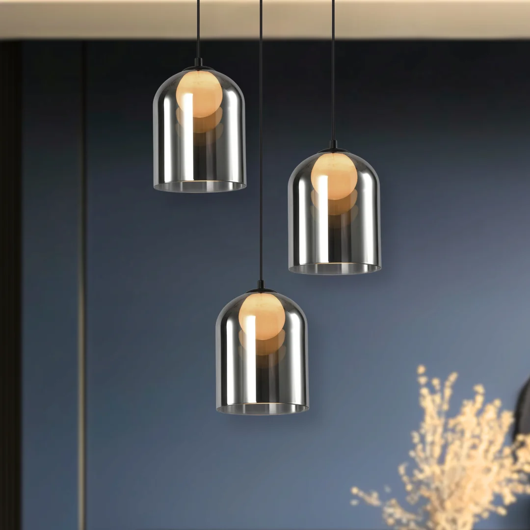 Klea lampa sufitowa czarny 1x15W G9 klosz dymiony+biały — zdjęcie 5