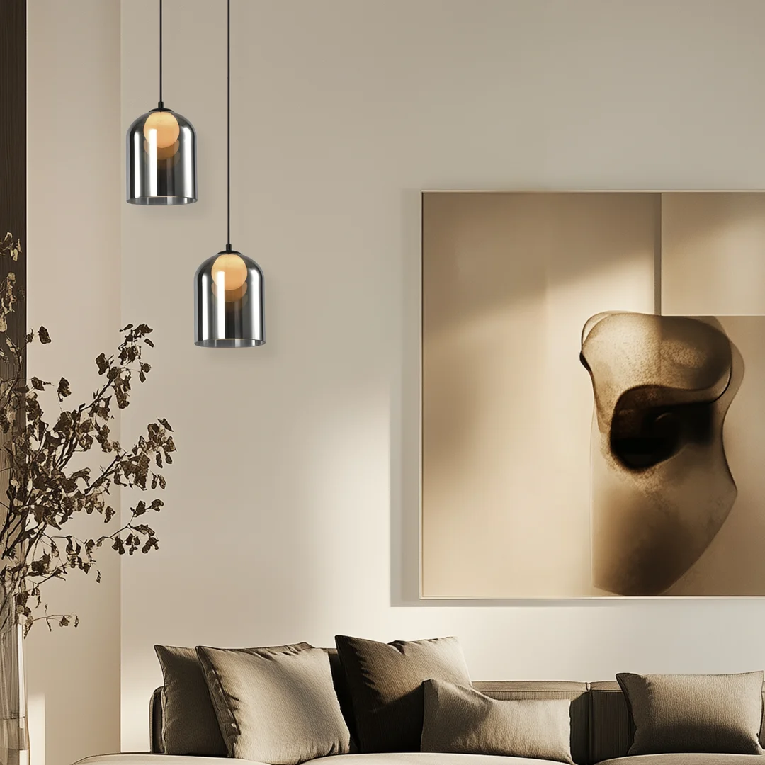 Klea lampa sufitowa czarny 1x15W G9 klosz dymiony+biały — zdjęcie 6