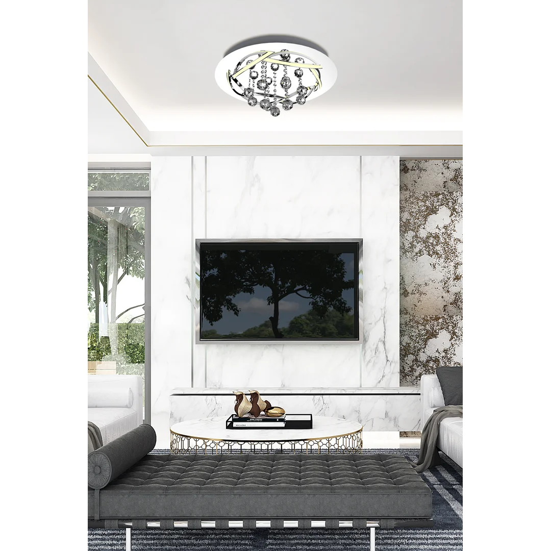KORFU LAMPA SUFITOWA PLAFON 50 30W LED CHROMOWY 4000K APETI — zdjęcie 3