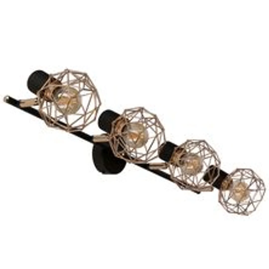 LAMPA ACROBAT LISTWA 4X40W E14 CZARNY KLOSZ ZŁOTY — zdjęcie 2