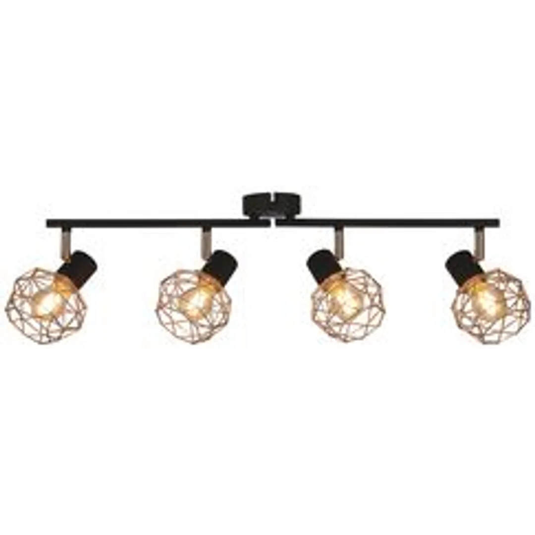 LAMPA ACROBAT LISTWA 4X40W E14 CZARNY KLOSZ ZŁOTY — zdjęcie 3