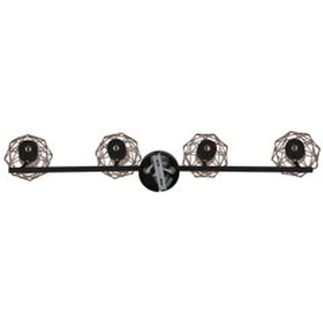 LAMPA ACROBAT LISTWA 4X40W E14 CZARNY KLOSZ ZŁOTY — zdjęcie 4