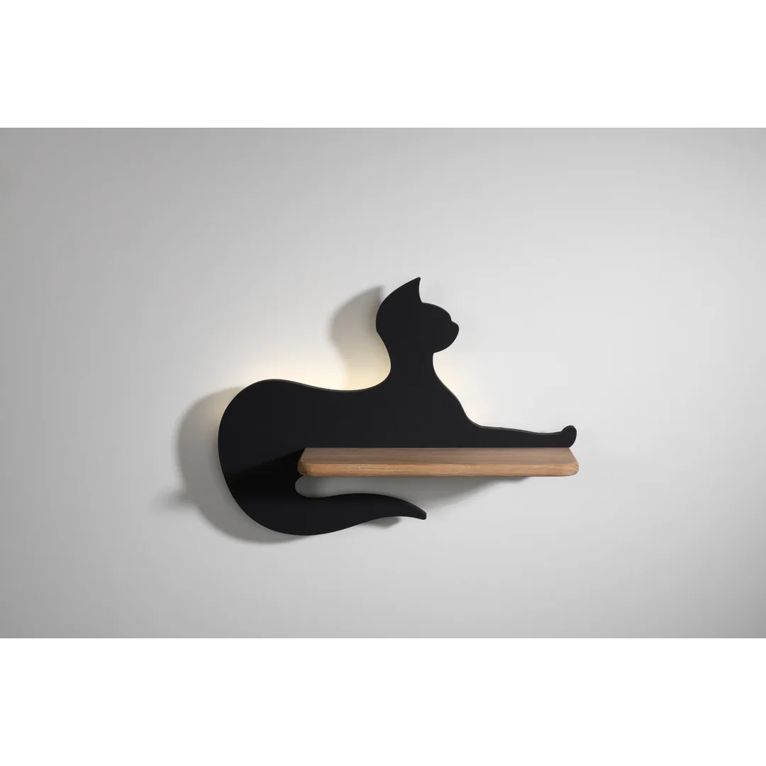 LAMPA CAT KINKIET ŚCIENNY 5W LED IQ KIDS SIEDZĄCY CZARNY — zdjęcie 5