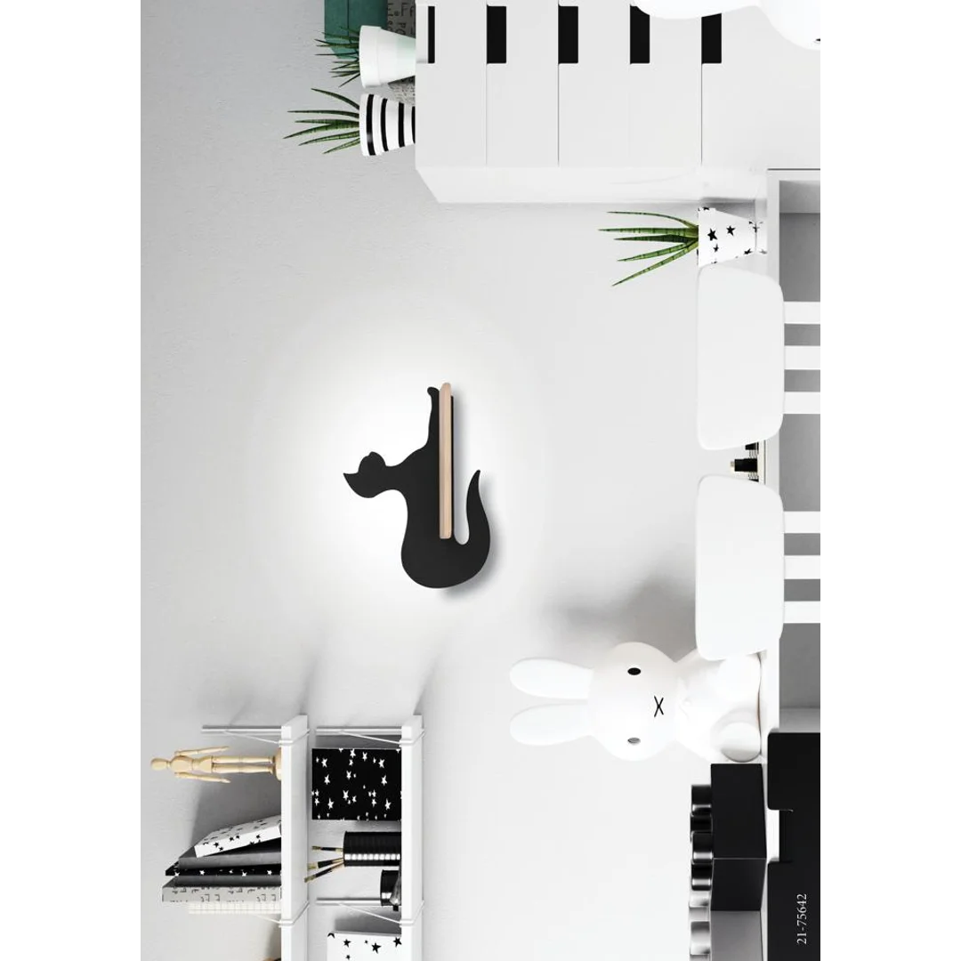 LAMPA CAT KINKIET ŚCIENNY 5W LED IQ KIDS SIEDZĄCY CZARNY — zdjęcie 7