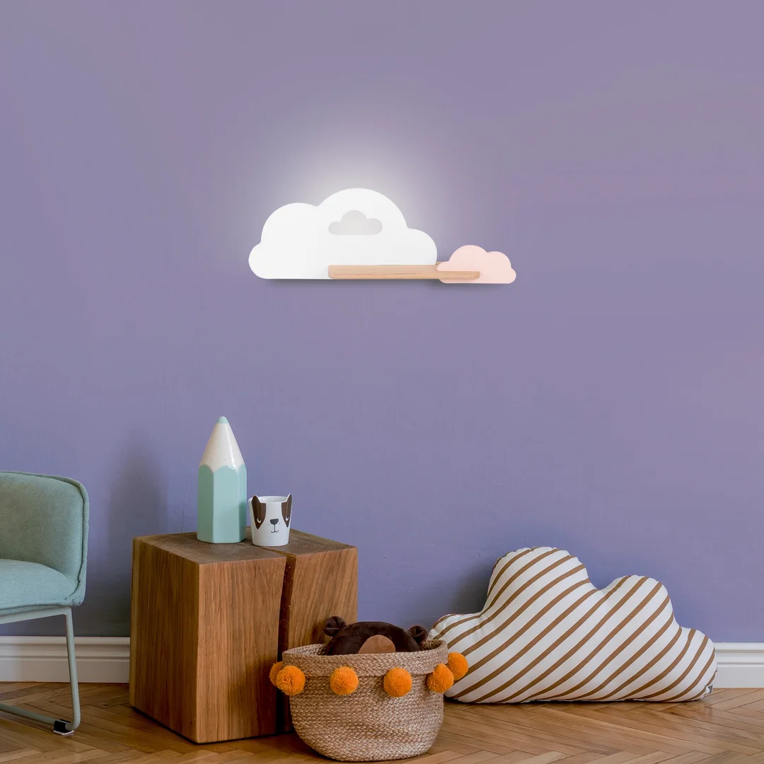 LAMPA CLOUD KINKIET ŚCIENNY 5W LED IQ KIDS BIAŁY+RÓŻOWY — zdjęcie 4
