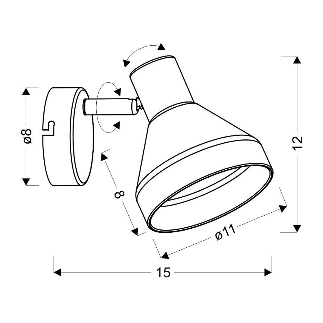 LAMPA GREGORY KINKIET CZARNY BRĄZ 1X40W E14 KLOSZ DYMIONY — zdjęcie 11