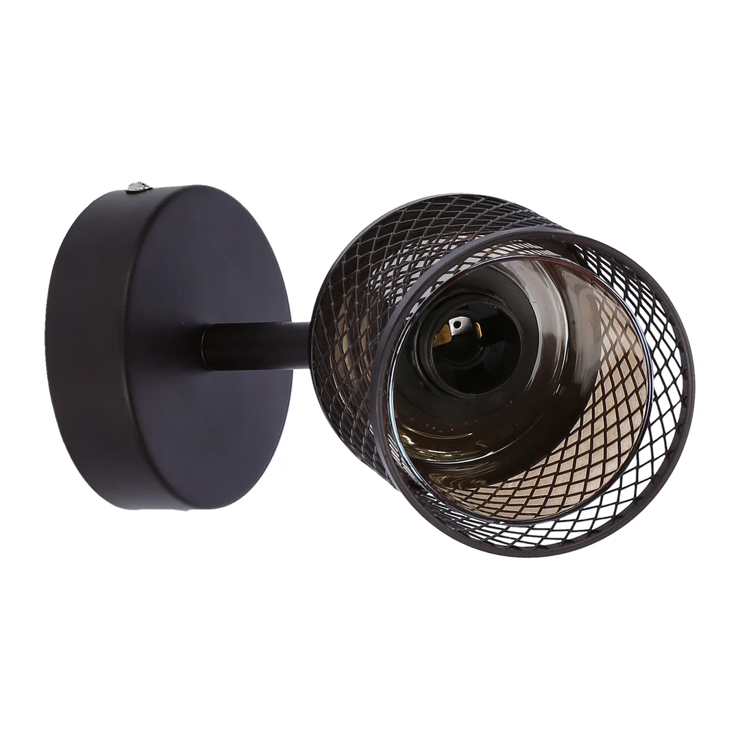 LAMPA KINKIET CANABERA KAWOWE ZŁOTO 1X40W E14 KLOSZ BURSZTYNOWY — zdjęcie 4