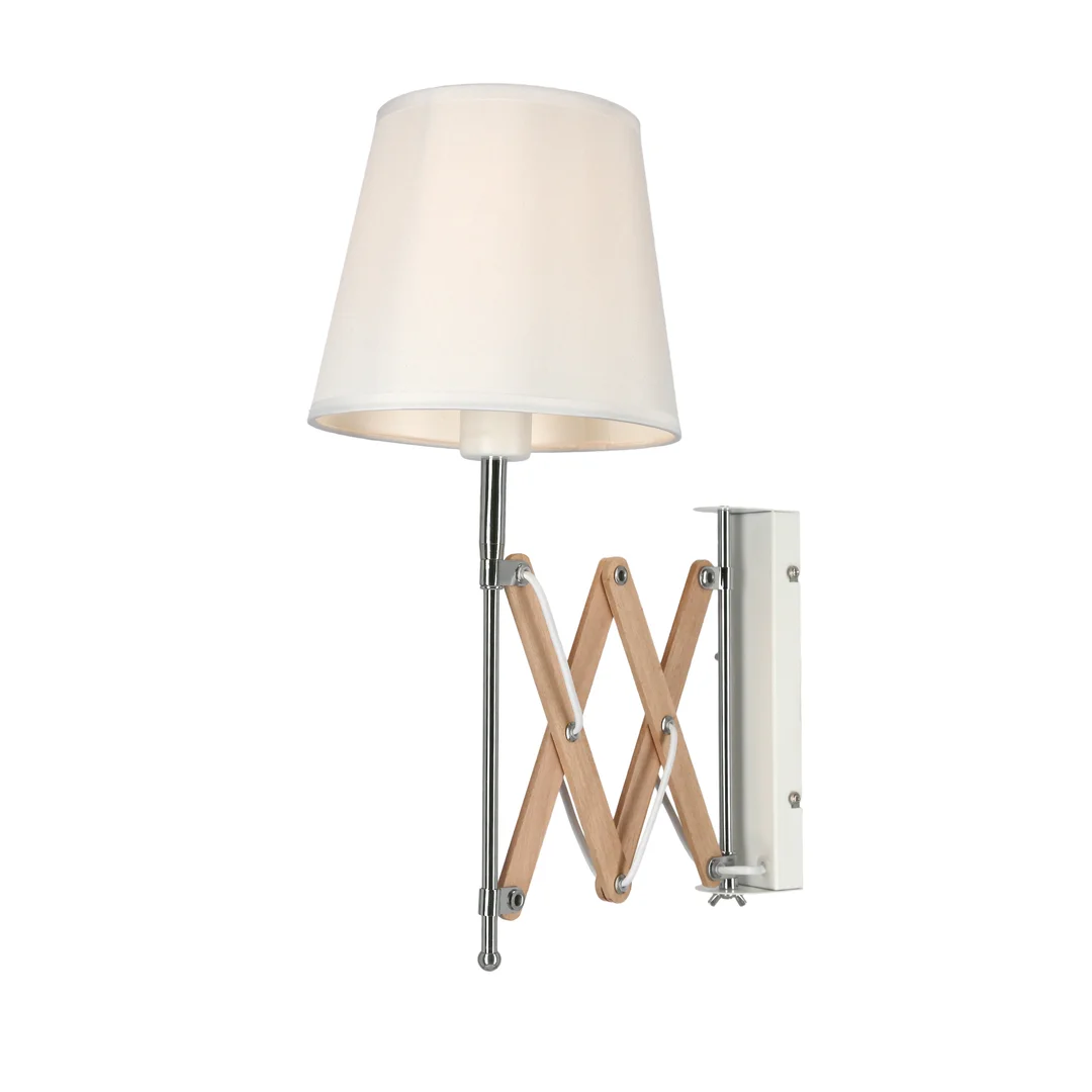 Lampa kinkiet Mito chrom 1X40W E27 abażur biały — zdjęcie 11