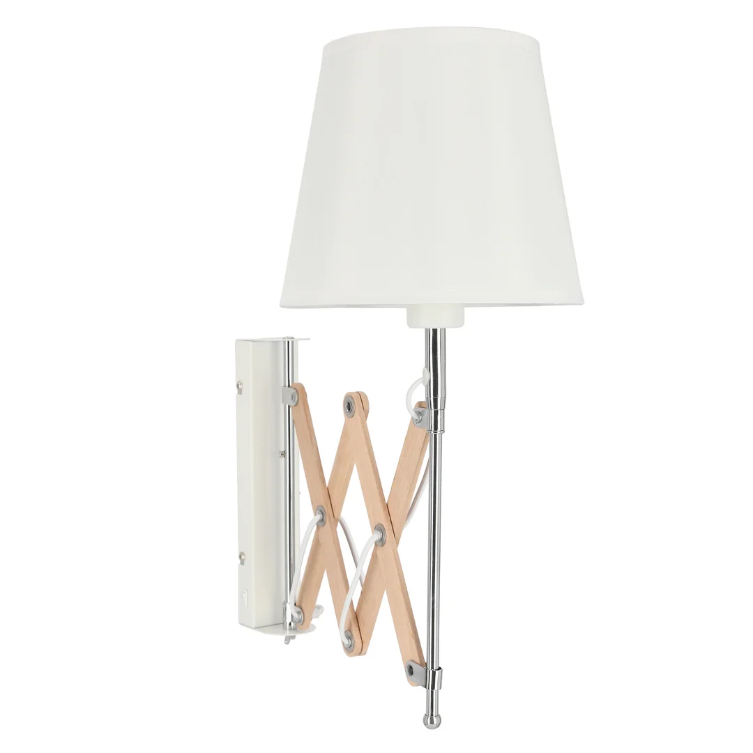 Lampa kinkiet Mito chrom 1X40W E27 abażur biały — zdjęcie 15
