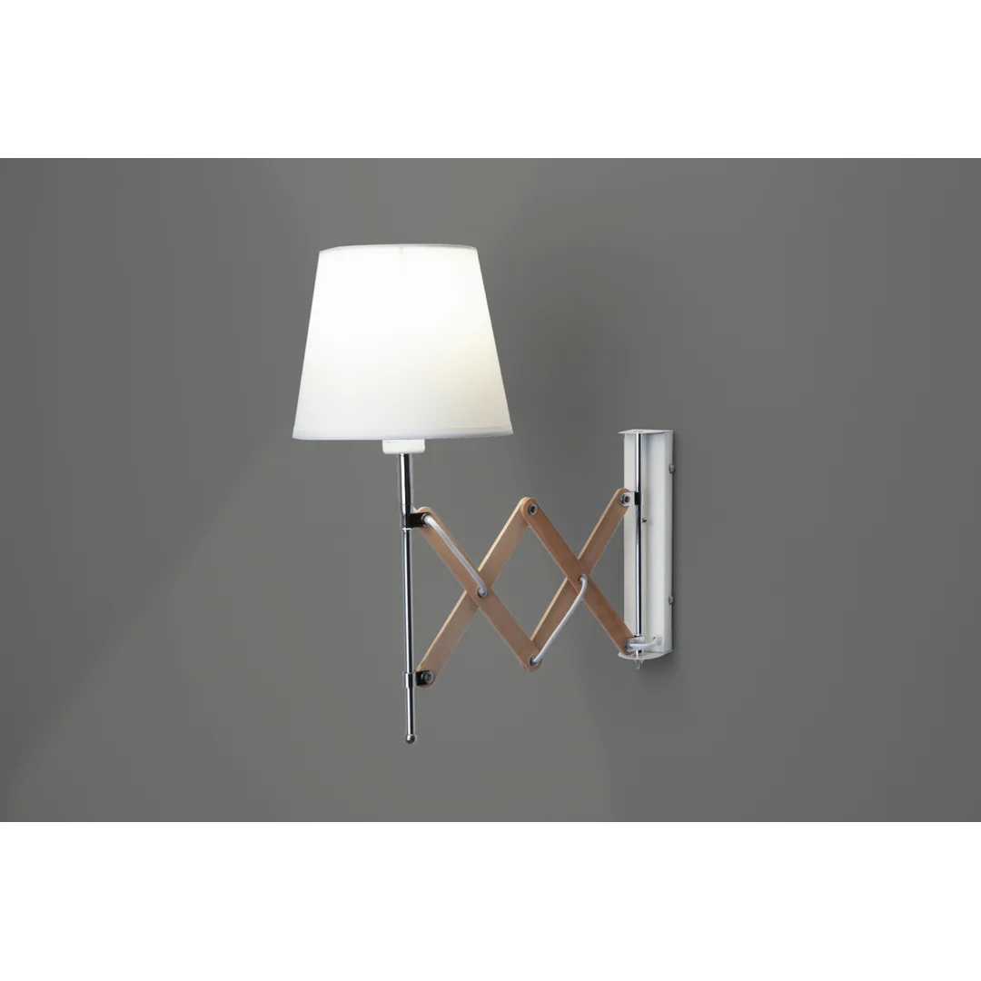 Lampa kinkiet Mito chrom 1X40W E27 abażur biały — zdjęcie 6
