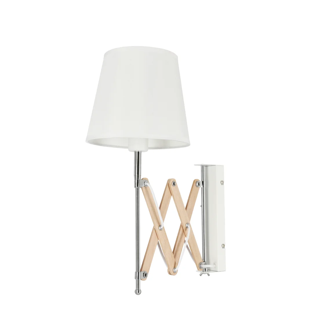 Lampa kinkiet Mito chrom 1X40W E27 abażur biały — zdjęcie 10