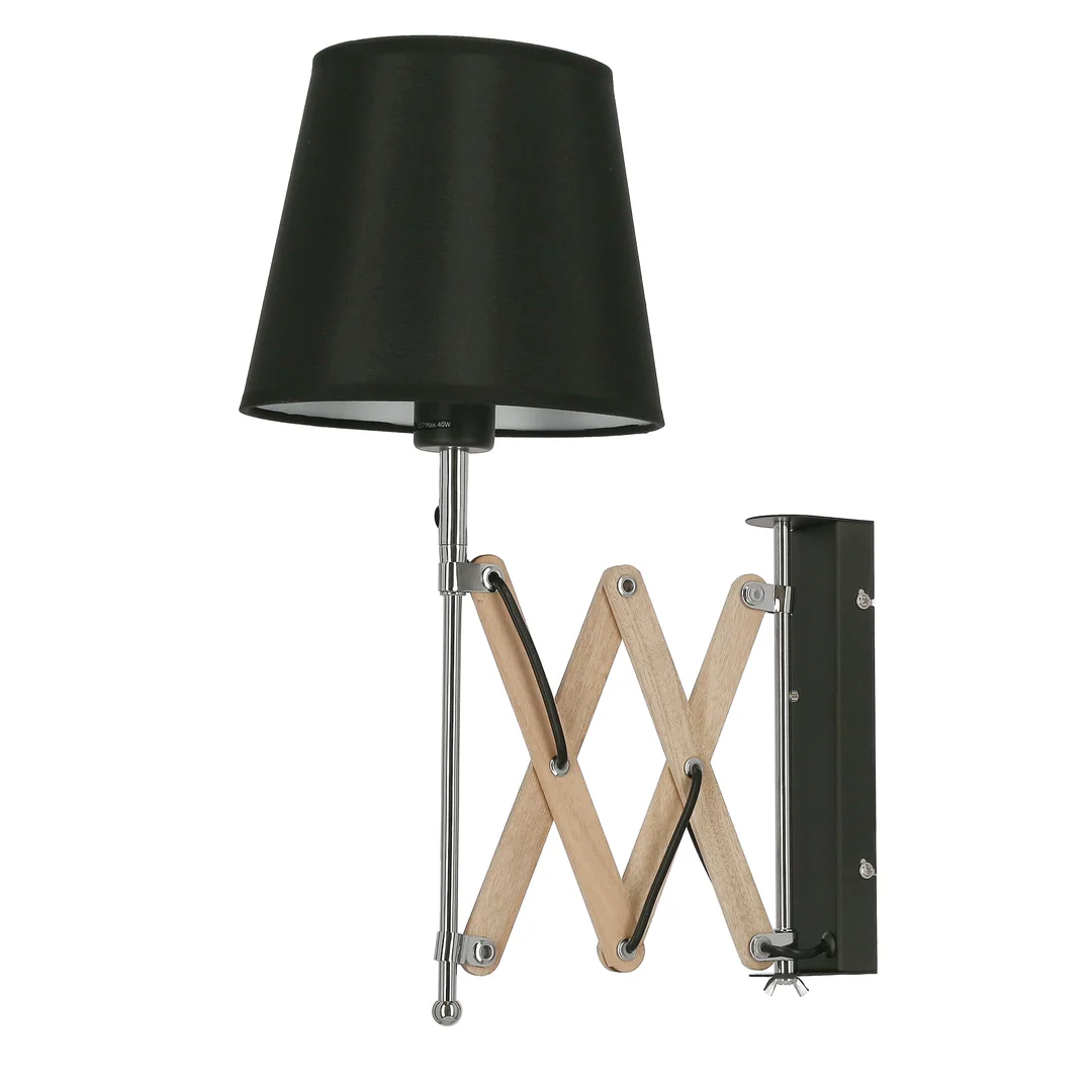 Lampa Kinkiet Mito chrom 1X40W E27 abażur czarny — zdjęcie 18