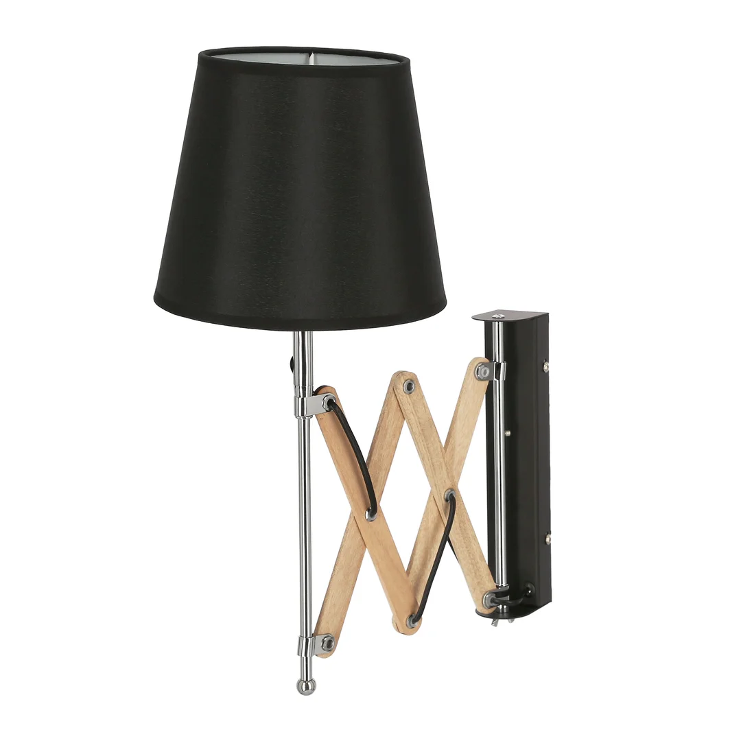 Lampa Kinkiet Mito chrom 1X40W E27 abażur czarny — zdjęcie 19