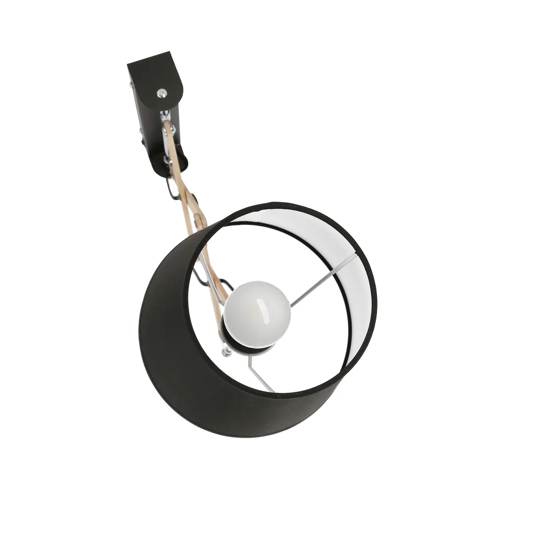 Lampa Kinkiet Mito chrom 1X40W E27 abażur czarny — zdjęcie 5