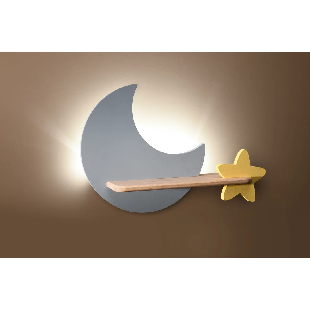 LAMPA MOON KINKIET ŚCIENNY 5W LED IQ KIDS SZARY+ZŁOTY — zdjęcie 2