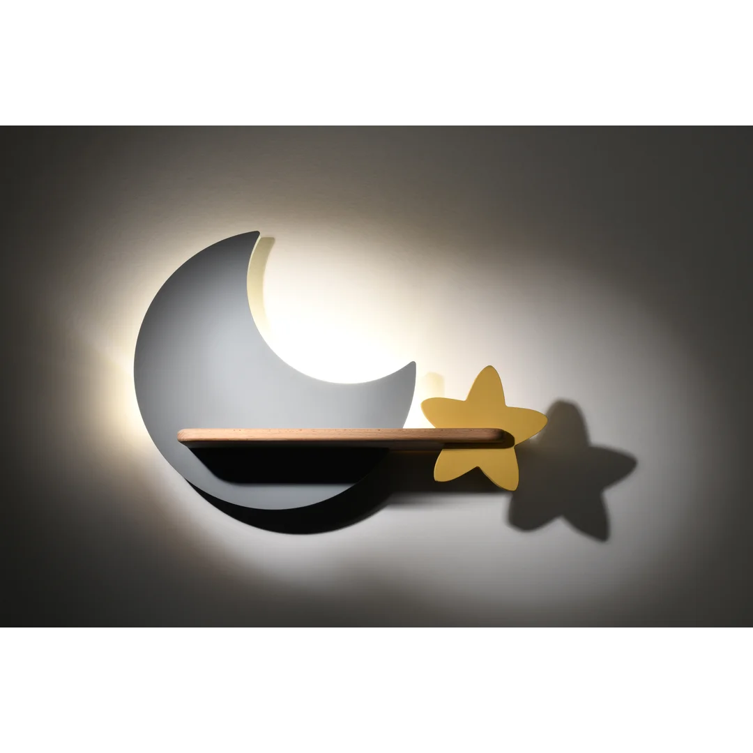 LAMPA MOON KINKIET ŚCIENNY 5W LED IQ KIDS SZARY+ZŁOTY — zdjęcie 3