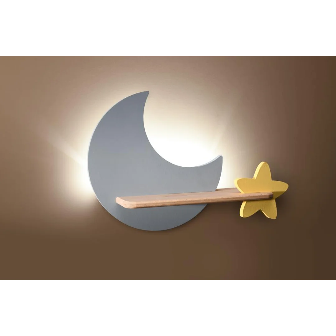 LAMPA MOON KINKIET ŚCIENNY 5W LED IQ KIDS SZARY+ZŁOTY — zdjęcie 6