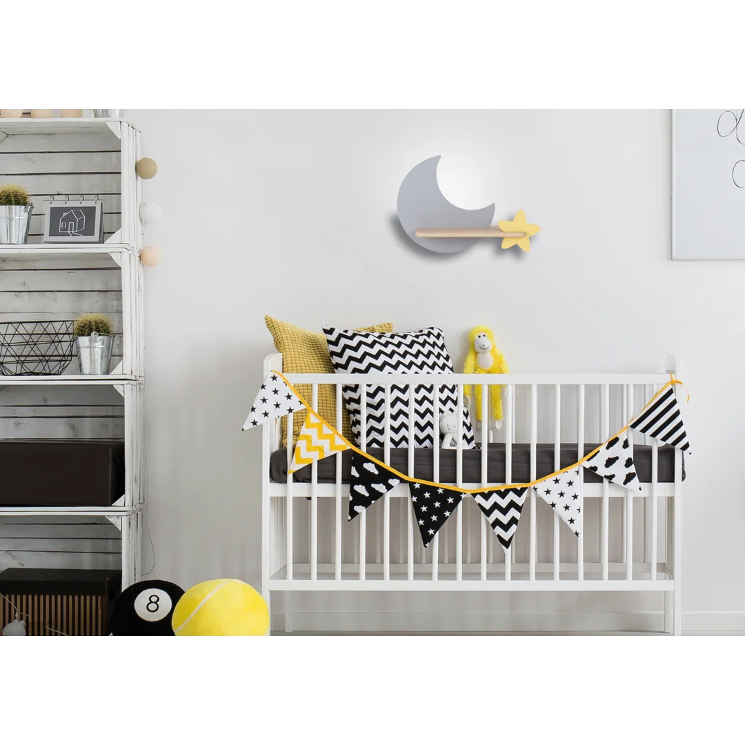 LAMPA MOON KINKIET ŚCIENNY 5W LED IQ KIDS SZARY+ZŁOTY — zdjęcie 9