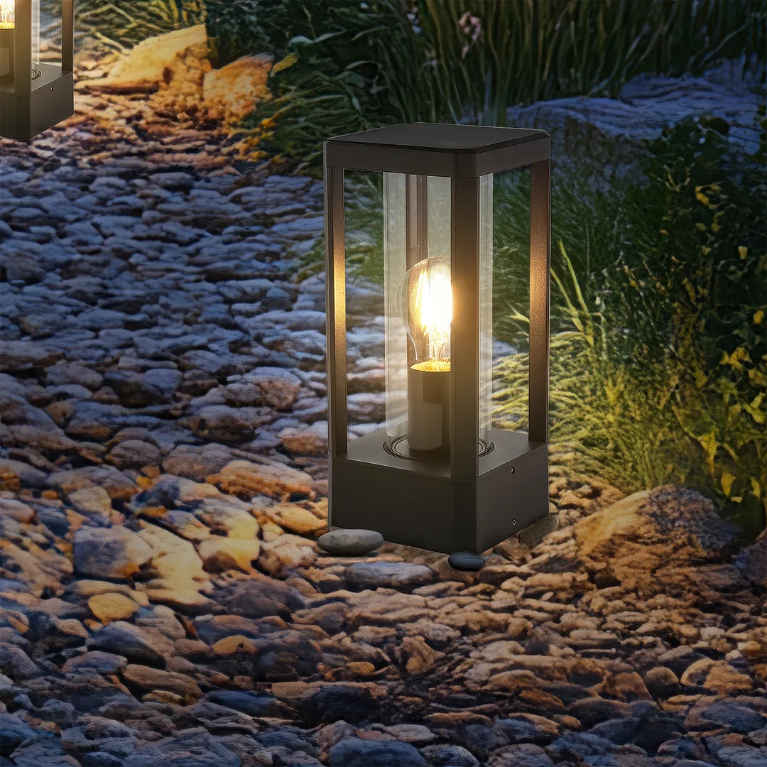 Lampa ogrodowa CISSUS – czarna metalowa lampa stojąca E27 IP54 - nowoczesne oświetlenie zewnętrzne — zdjęcie 3