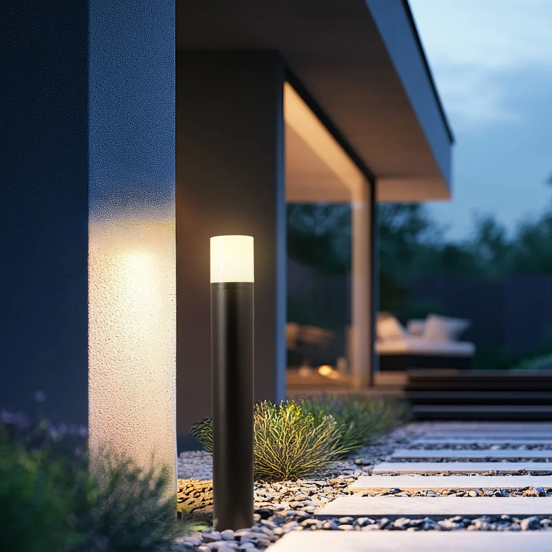 Lampa ogrodowa LED SEDUM – czarny słupek 12W IP65 – nowoczesne oświetlenie ścieżki ogrodowej — zdjęcie 2
