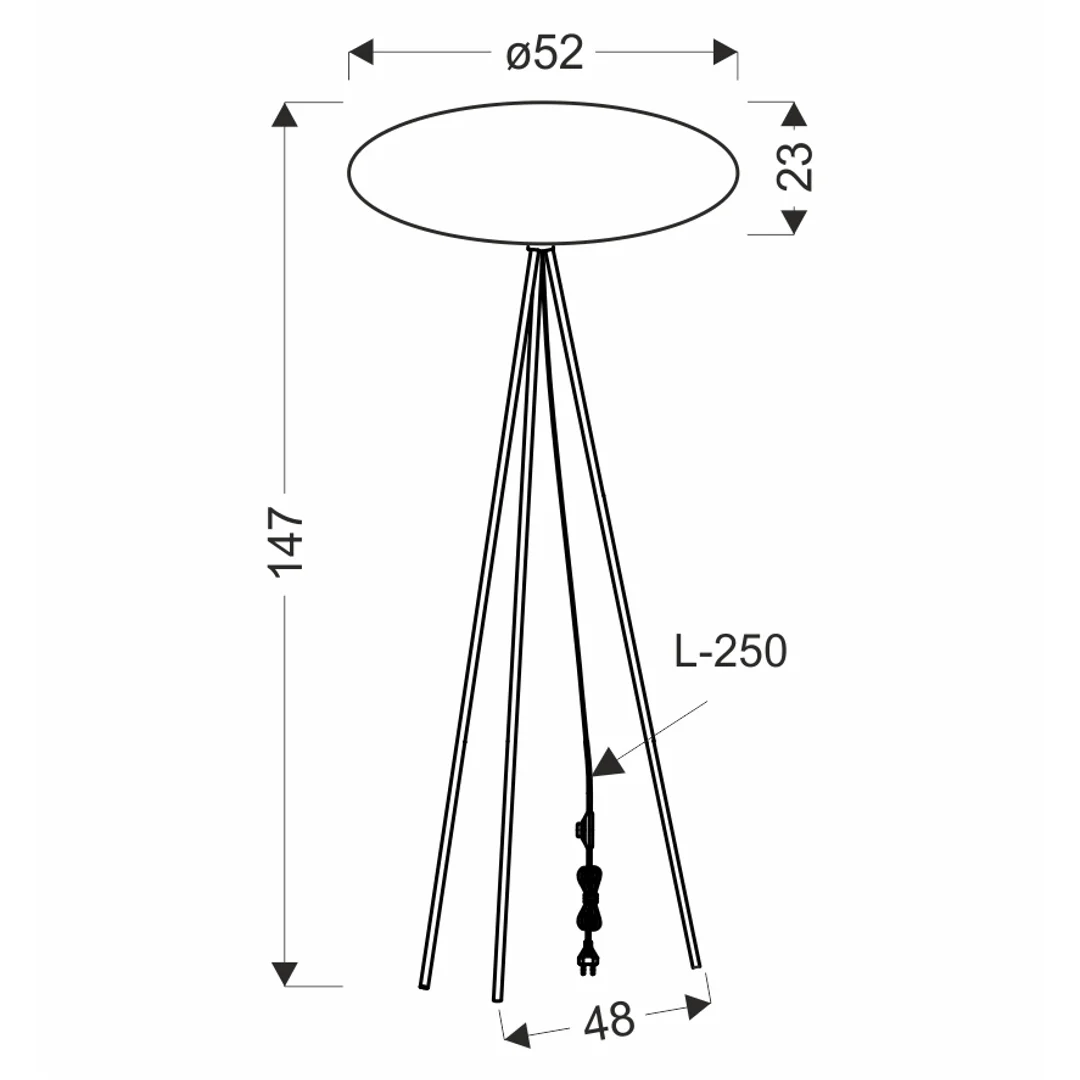 Lampa podłogowa CAFEE’ z abażurem beżowym frappe 52 cm - lampa stojąca w stylu skandynawskim E27 — zdjęcie 3