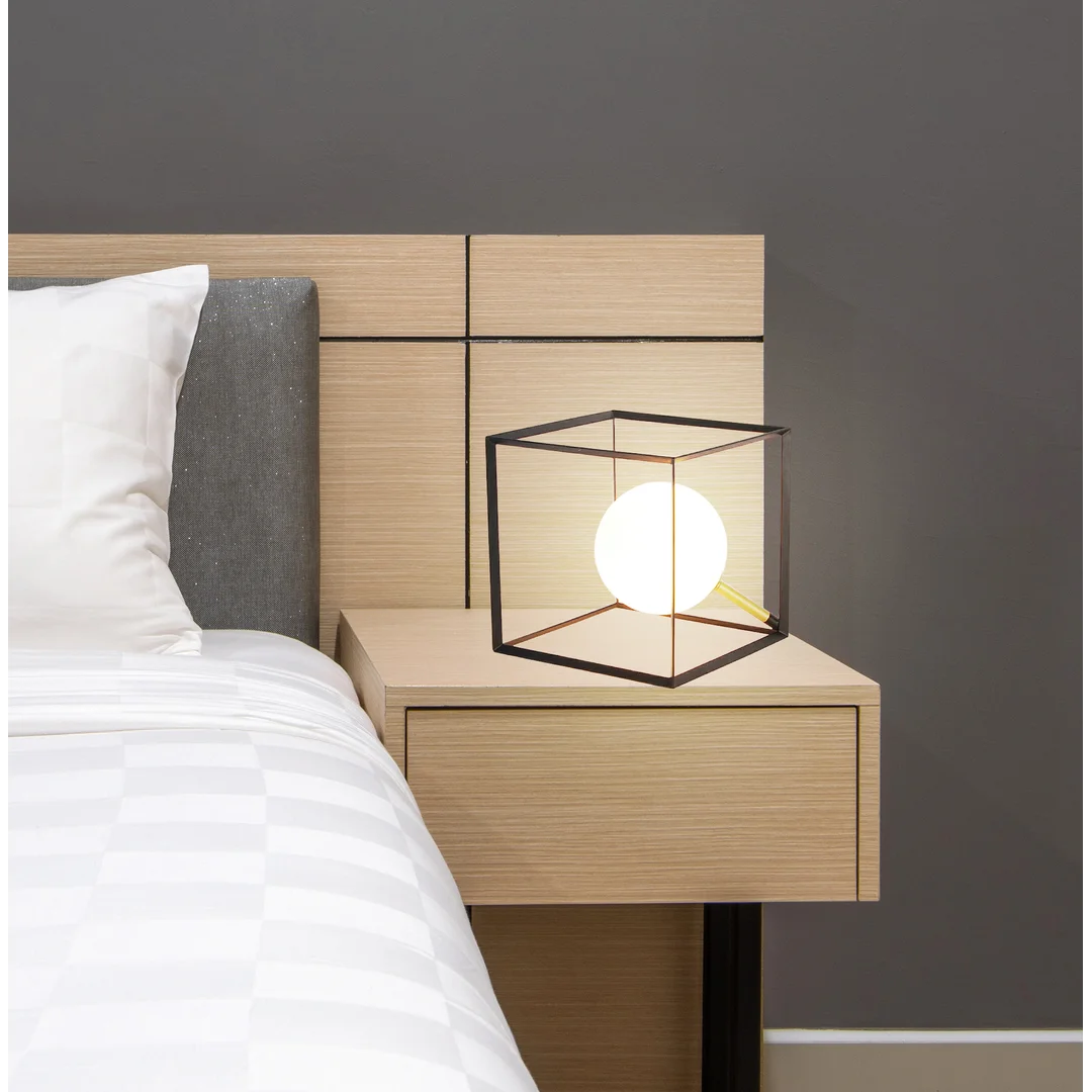 LAMPA STOŁOWA WEERT 1 CZARNY ZŁOTY 15x15x15 — zdjęcie 3