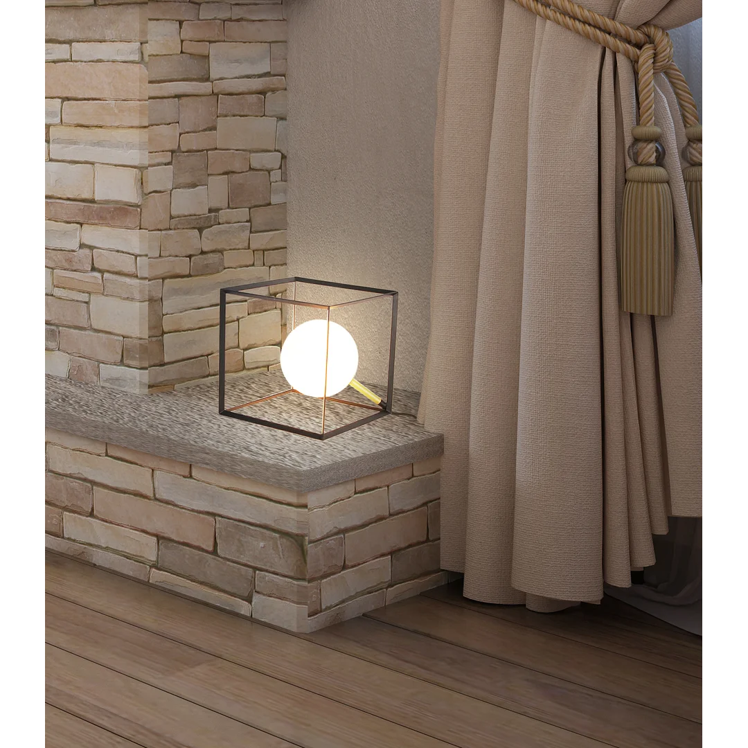 LAMPA STOŁOWA WEERT 1 CZARNY ZŁOTY 20x20x20 — zdjęcie 3