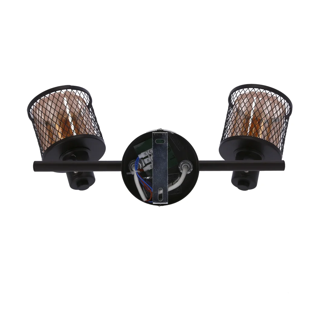 LAMPA SUFITOWA CANABERA KAWOWE ZŁOTO 2X40W E14 KLOSZ BURSZTYNOWY — zdjęcie 14