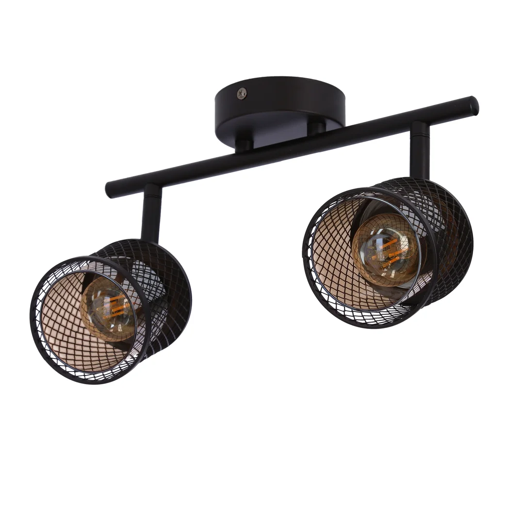 LAMPA SUFITOWA CANABERA KAWOWE ZŁOTO 2X40W E14 KLOSZ BURSZTYNOWY — zdjęcie 15