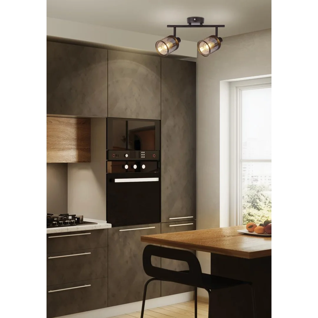 LAMPA SUFITOWA CANABERA KAWOWE ZŁOTO 2X40W E14 KLOSZ BURSZTYNOWY — zdjęcie 17