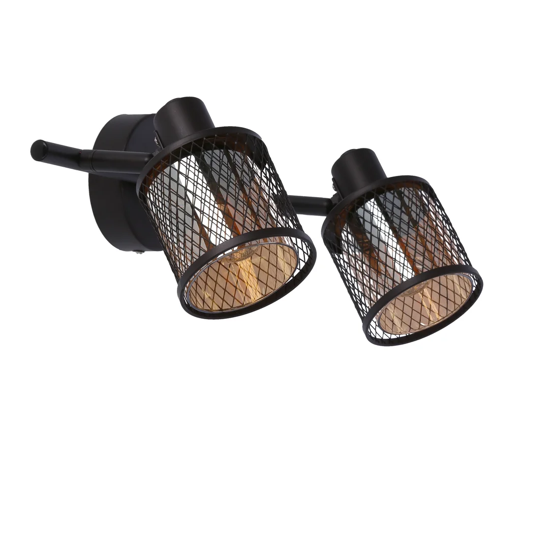 LAMPA SUFITOWA CANABERA KAWOWE ZŁOTO 2X40W E14 KLOSZ BURSZTYNOWY — zdjęcie 10