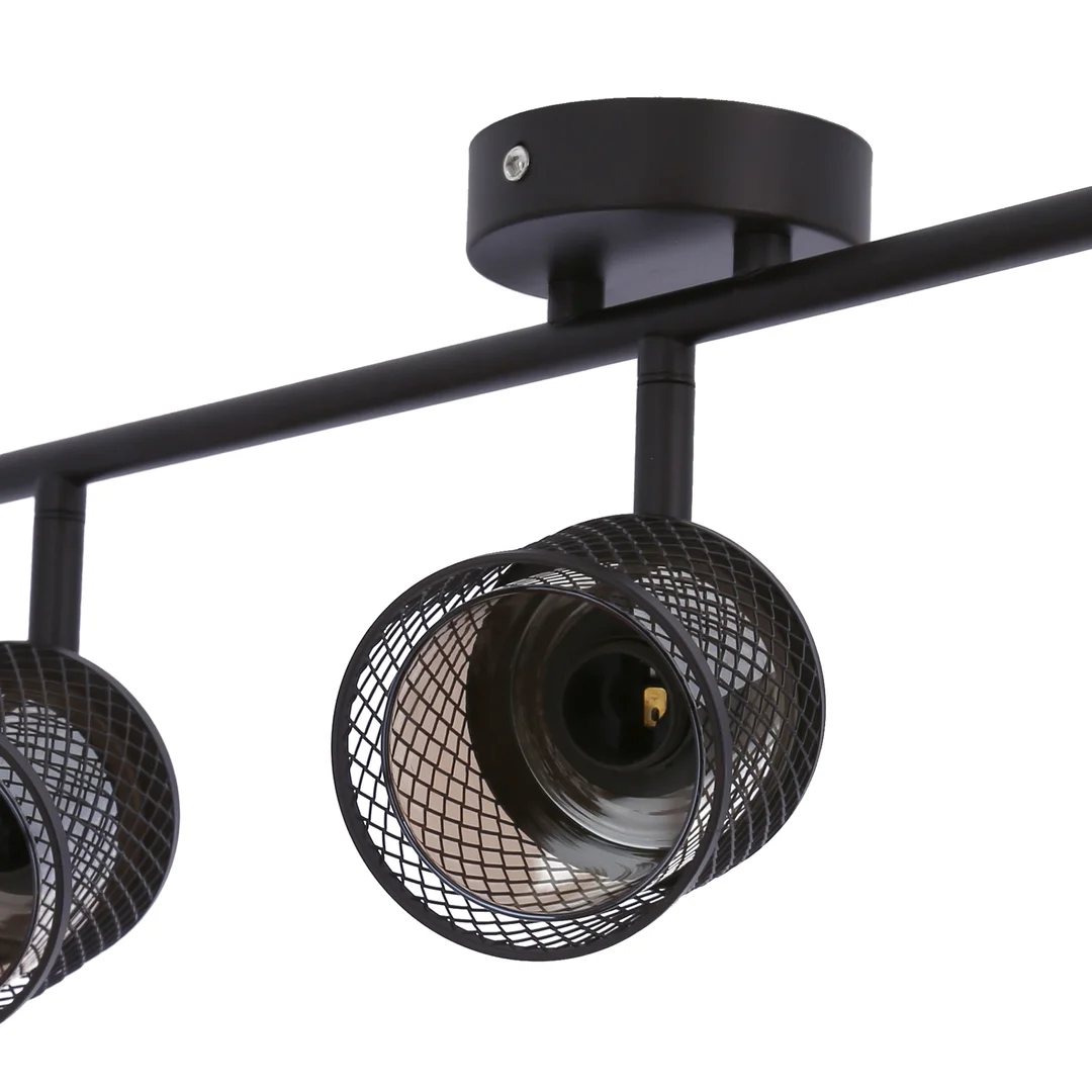 LAMPA SUFITOWA CANABERA KAWOWE ZŁOTO 3X40W E14 KLOSZ BURSZTYNOWY — zdjęcie 4