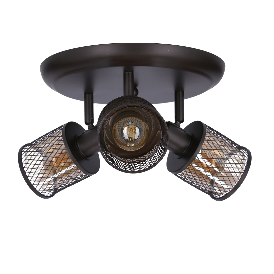 LAMPA SUFITOWA CANABERA PLAFON KAWOWE ZŁOTO 3X40W E14 KLOSZ BURSZTYNOWY — zdjęcie 6
