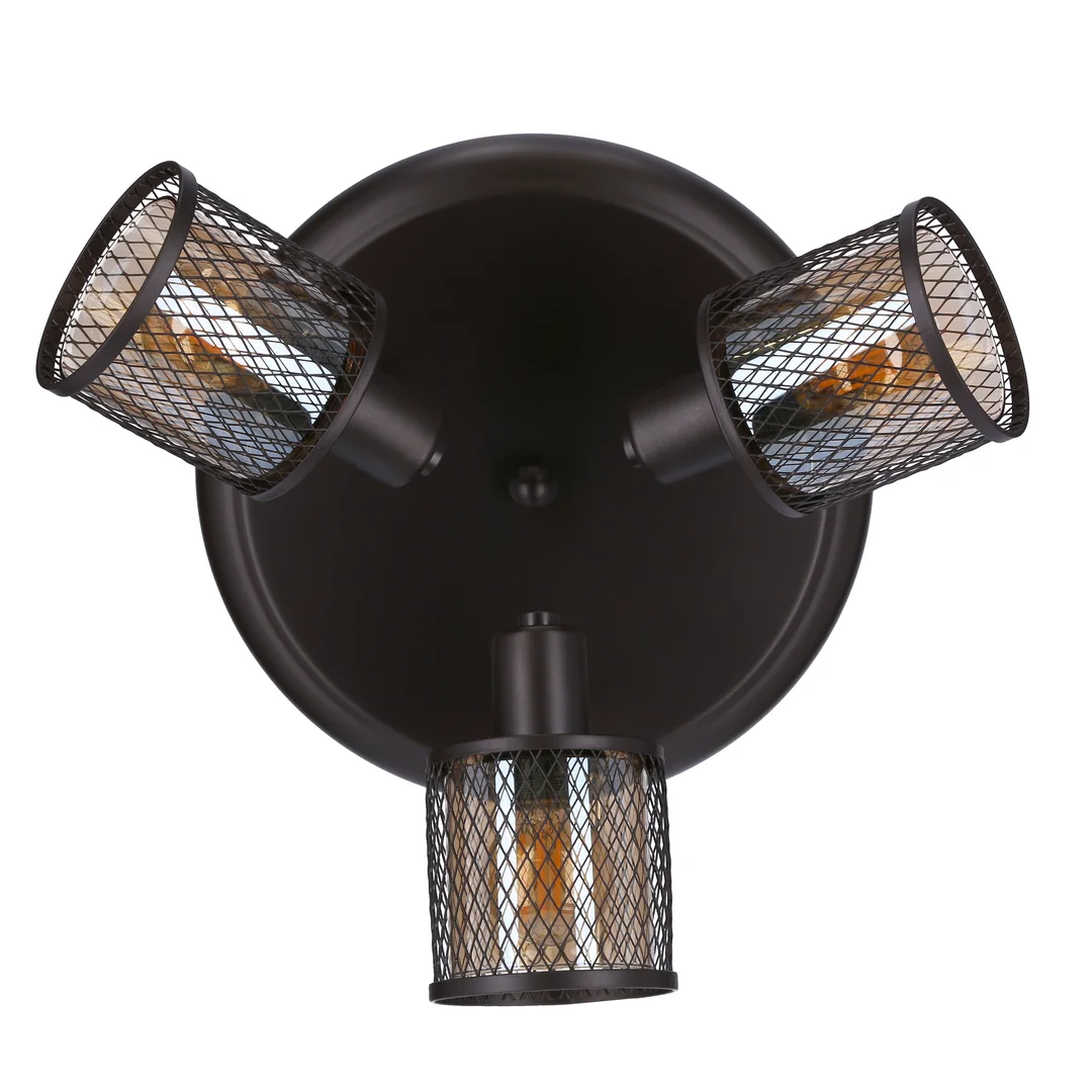 LAMPA SUFITOWA CANABERA PLAFON KAWOWE ZŁOTO 3X40W E14 KLOSZ BURSZTYNOWY — zdjęcie 9