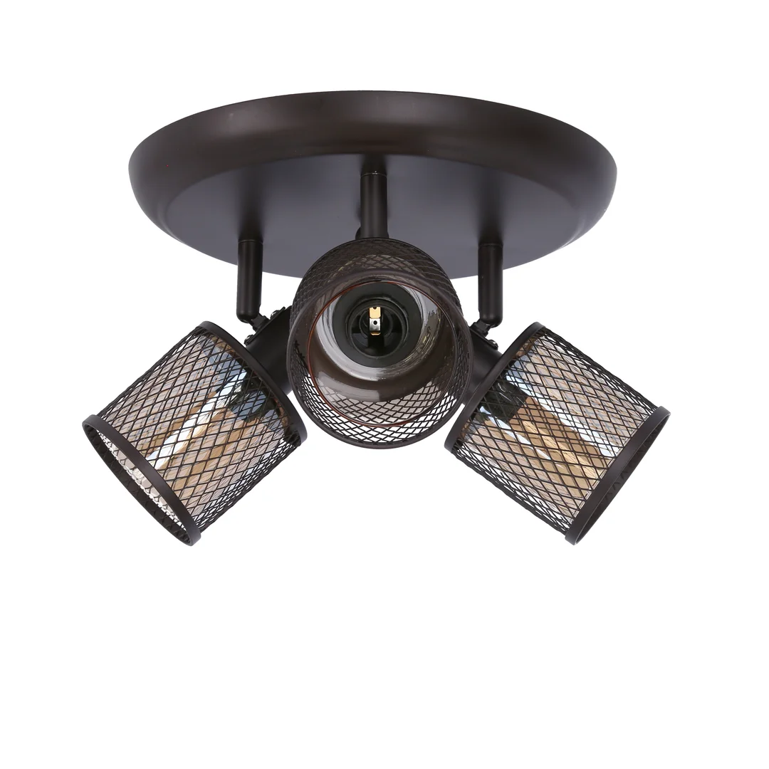 LAMPA SUFITOWA CANABERA PLAFON KAWOWE ZŁOTO 3X40W E14 KLOSZ BURSZTYNOWY — zdjęcie 10