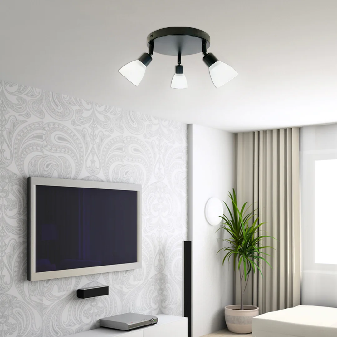 Lampa sufitowa COSTA czarna 3x40W E14 nowoczesne oświetlenie do salonu kuchni sypialni — zdjęcie 2